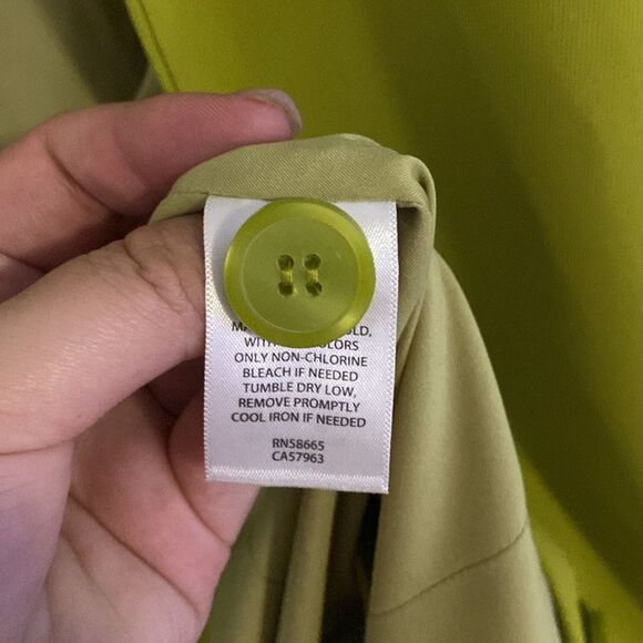 OPEN EDIT- CURVE HEM BLAZER IN OLIVE SEED (green)- Size small - Picture 10 of 11